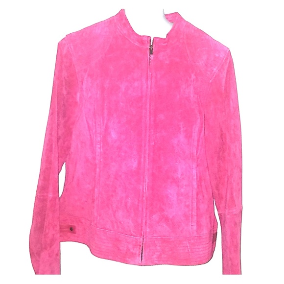 hot pink suede jacket